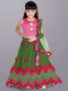BAESD Girls Embroidered Thread Work Ready to Wear Lehenga & Blouse With Dupatta
