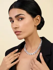 Isharya Brass Rhodium-Plated Necklace