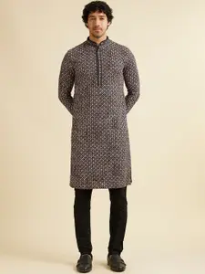 Manyavar Men Embroidered Regular Sequinned Kurta with Pyjamas