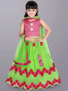 BAESD Girls Embroidered Sequinned Ready to Wear Lehenga & Blouse With Dupatta