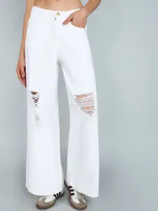 The Roadster Lifestyle Co Women  No Faded Wide Leg Jeans