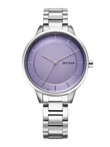 Titan Women Brass Dial & Stainless Steel Bracelet Style Straps Analogue Watch 2648SM12