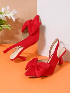 Flat n Heels Women Stiletto Slingback Pumps with Bows