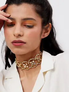 Isharya Brass Gold-Plated Choker Necklace