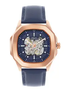 French Connection Men Skeleton Dial & Leather Straps Analogue Watch FCA13UL