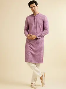 Manyavar Men Embroidered Regular Sequinned Kurta with Pyjamas