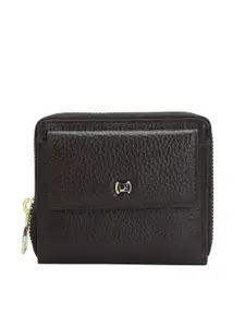 Da Milano Women Textured Leather Zip Around Wallet