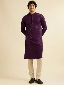 Manyavar Men Embroidered Regular Sequinned Kurta with Pyjamas