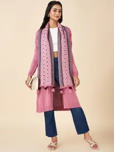 RANGMANCH BY PANTALOONS Women Printed Tie-Up Shrug