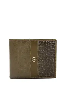Da Milano Men Textured Leather Two Fold Wallet