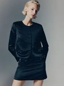 H&M Bow-Detail Satin Blazer