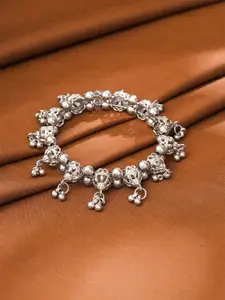 Yellow Chimes Oxidised Beaded-Studded Bangles