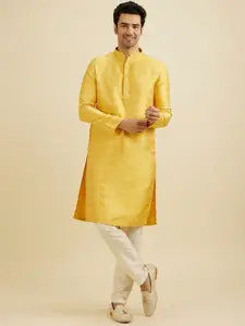 Manyavar Men Regular Beads and Stones Kurta with Pyjamas