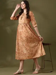 Anouk Fit & Flare Midi Ethnic Dress