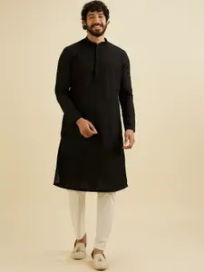 Manyavar Men Embroidered Regular Chikankari Kurta with Pyjamas