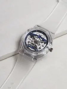 French Connection Men Printed Dial & Bracelet Style Straps Automatic Watch