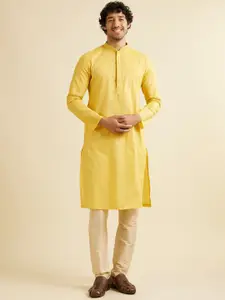 Manyavar Men Printed Regular Pure Cotton Kurta with Pyjamas
