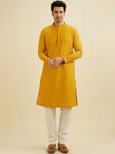 Manyavar Men Embroidered Regular Chikankari Kurta with Pyjamas