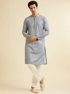 Manyavar Men Embroidered Regular Sequinned Kurta with Pyjamas