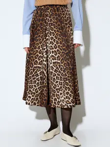 Koton Animal Skin Printed A-Line Midi Skirt