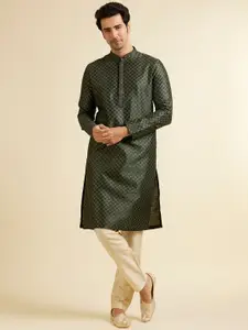 Manyavar Men Embroidered Regular Sequinned Kurta with Pyjamas