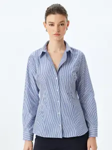 Koton Women Slim Fit Opaque Striped Casual Shirt
