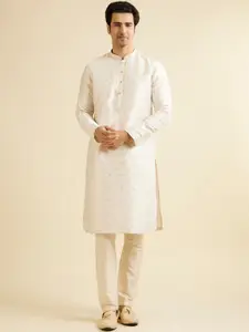 Manyavar Men Embroidered Regular Sequinned Kurta with Pyjamas