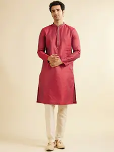 Manyavar Men Regular Beads and Stones Kurta with Pyjamas