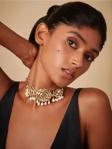 Isharya Brass Gold-Plated Choker Necklace