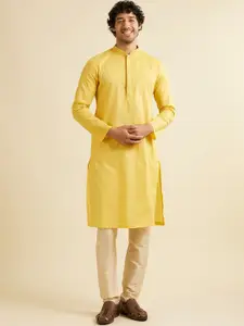 Manyavar Men Embroidered Regular Pure Cotton Kurta with Pyjamas