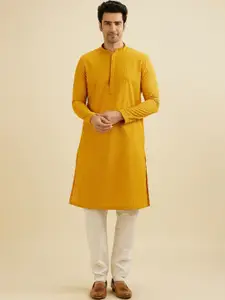 Manyavar Men Embroidered Regular Chikankari Kurta with Pyjamas