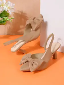 Flat n Heels Women Stiletto Heel Mules with Bows