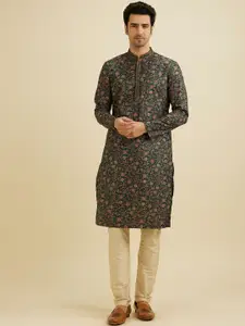 Manyavar Men Floral Printed Regular Kurta with Pyjamas
