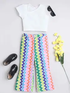 taffykids Girls Crop Top With Trousers