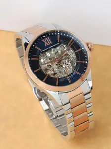 French Connection Men Skeleton Dial & Bracelet Style Straps Automatic Watch FCA10RTM