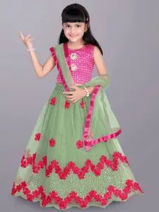 BAESD Girls Embroidered Sequinned Ready to Wear Lehenga & Blouse With Dupatta