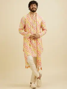 Manyavar Men Printed Regular Kurta with Pyjamas & With Dupatta