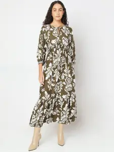 Vero Moda Women Floral Printed Fit & Flare Midi Dress