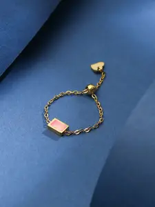 Yellow Chimes Gold-Plated Stones-Studded Finger Ring