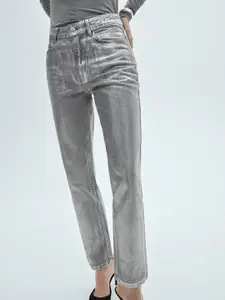MANGO Women Light Fade Shimmer Jeans