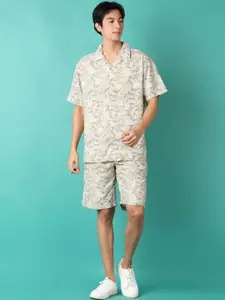 V-Mart Tropical Printed Cuban Collar Shirt & Shorts