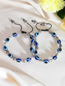 Silvermerc Designs Silver-Plated Evil Eye Beaded Anklets