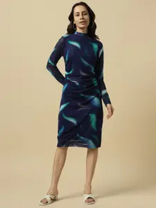 Allen Solly Woman Abstract Print Sheath Dress