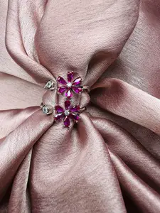 Arte Jewels 92.5 Sterling Silver Stone Studded Toe Ring