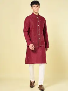 indus route by Pantaloons Embroidered Nehru Jackets