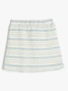 Koton Girls Striped Polyester A-Line Above Knee Knitted Skirt