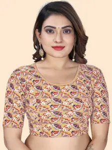 SHREEJI DESIGNER Printed Round Neck Saree Blouse