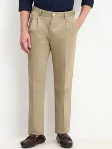 Allen Solly Men Pleated Mid-Rise Trousers