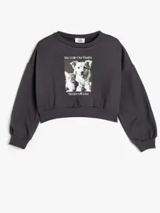 Koton Girls Graphic Printed Round Neck Long Sleeves Sweatshirt