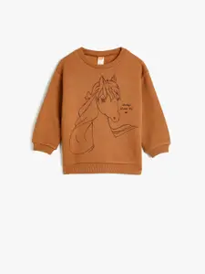Koton Girls Embroidered Pullover Sweatshirt